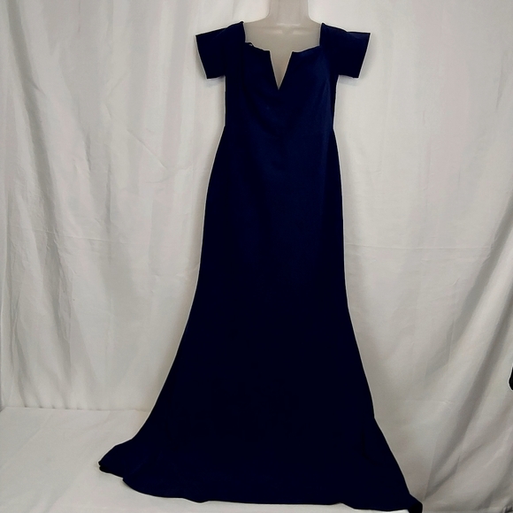Lulus Lynne Navy Blue Off-the-Shoulder Maxi Dress - Picture 2 of 9